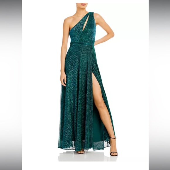 Aqua Jade One Shoulder Formal Dress - Picture 1 of 5